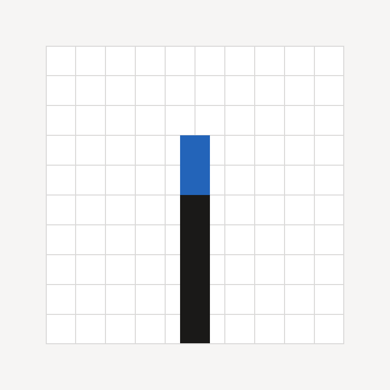 Stroke with square end point.