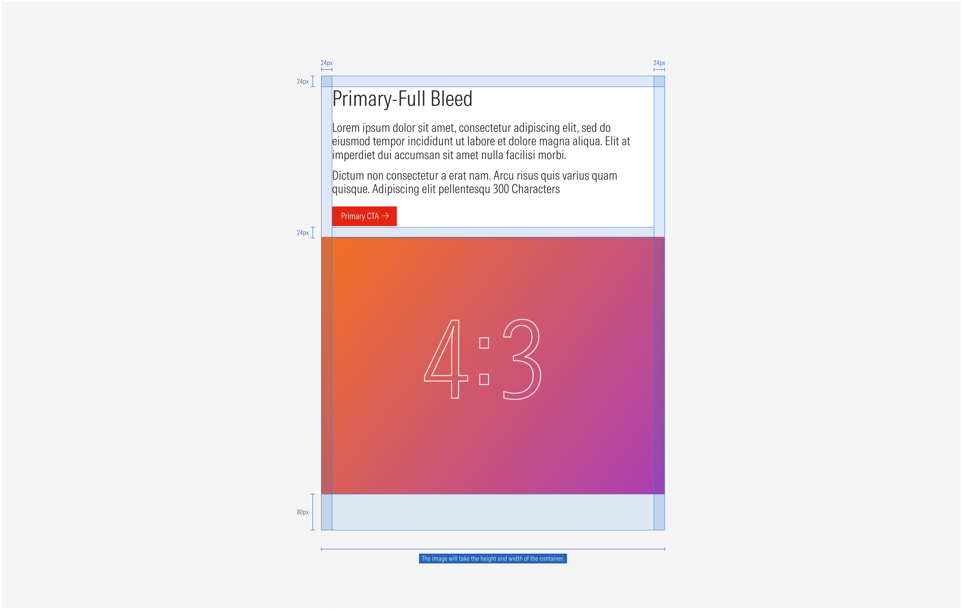 Spacing of the Primary-full bleed variant for the SM breakpoint