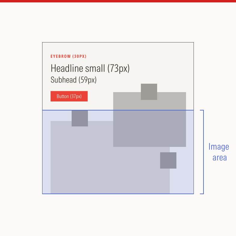 Example showing how not to place imagery on a social card.