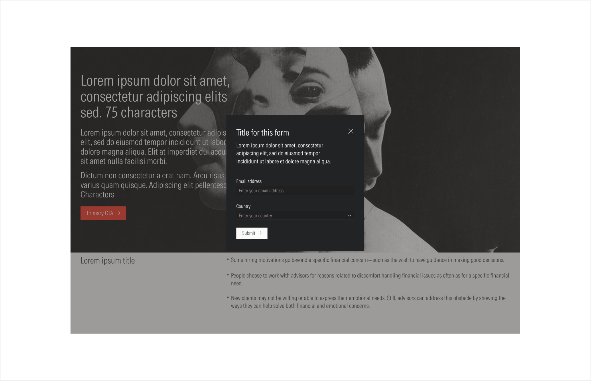 Overlay color when having a modal form on dark theme