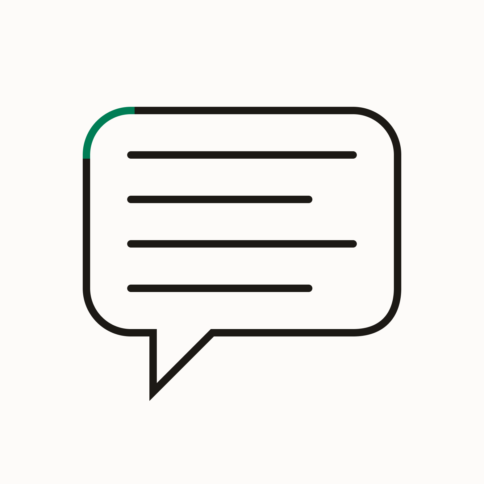 The single speech bubble has a round corner radius of 6 px.