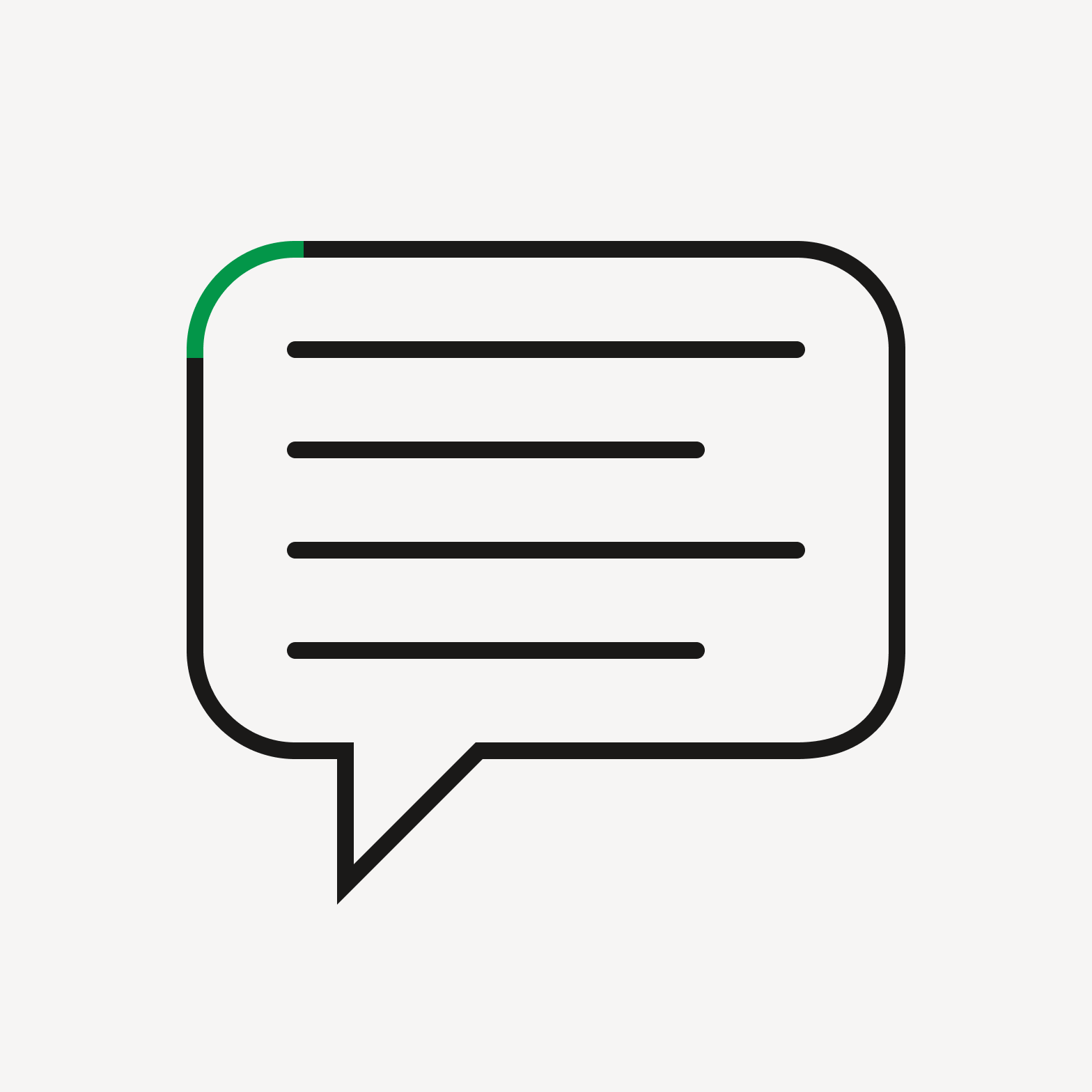 The single speech bubble has a round corner radius of 6 px.