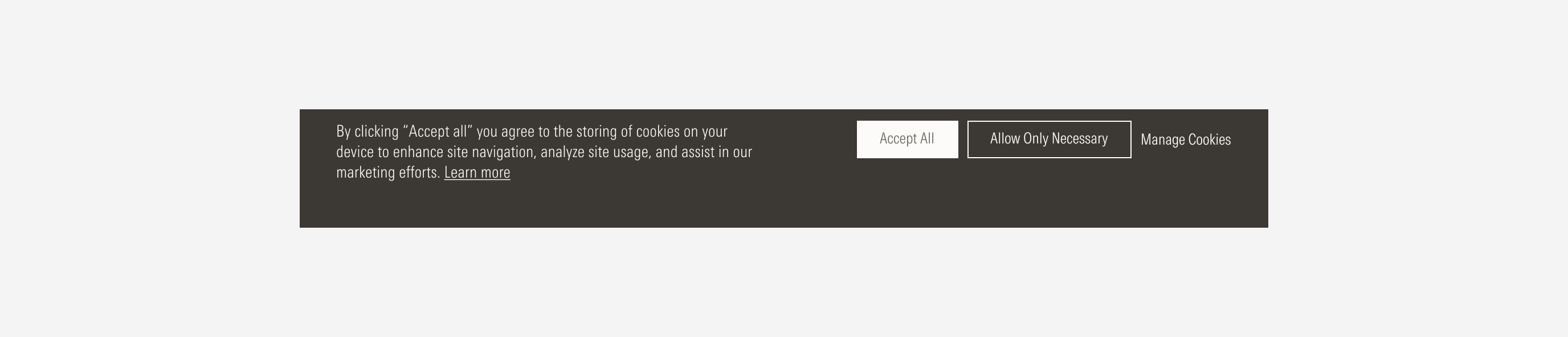 What the modal component looks like at the larger viewports