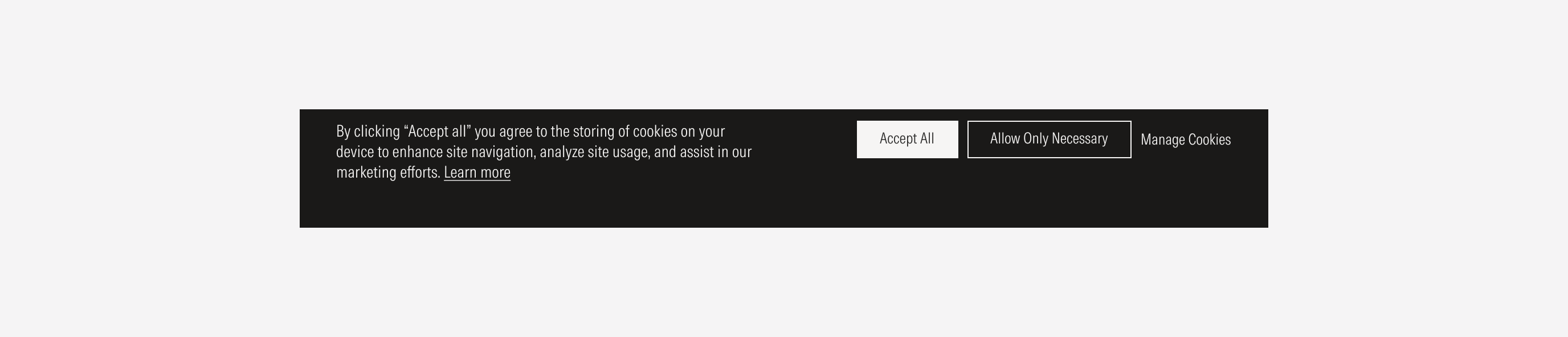 What the modal component looks like at the larger viewports