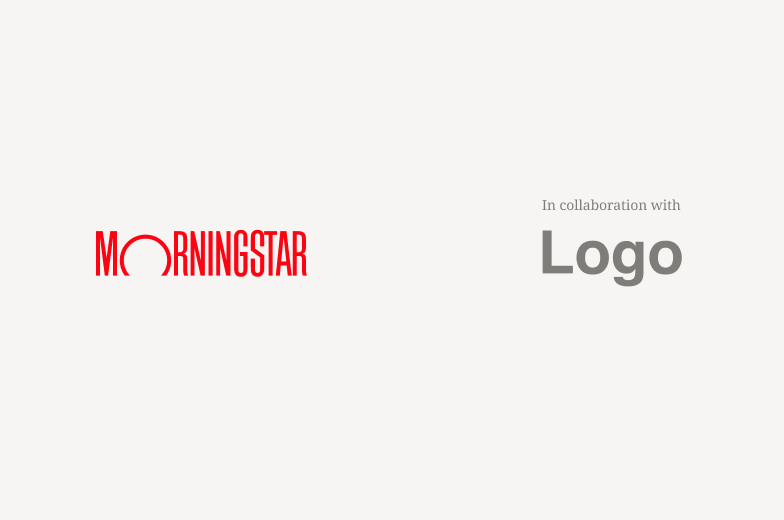 Example of other organization's visual placed to the right of Morningstar logotype.