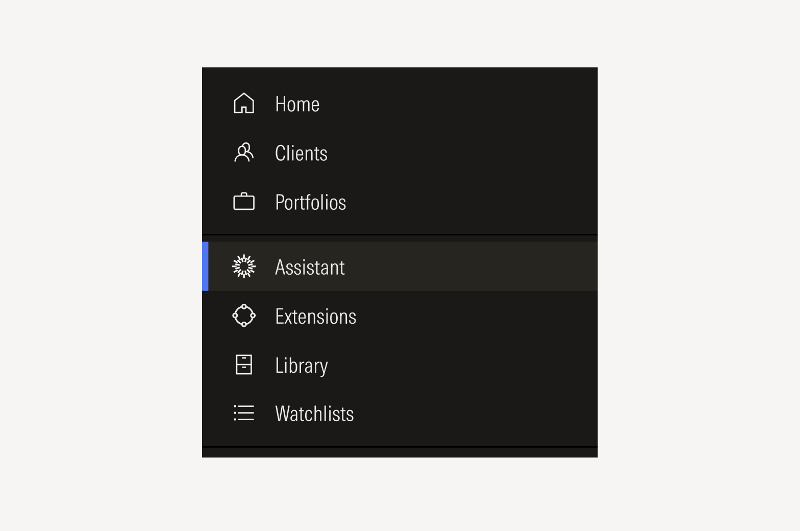 Small starburst in product navigation panel.