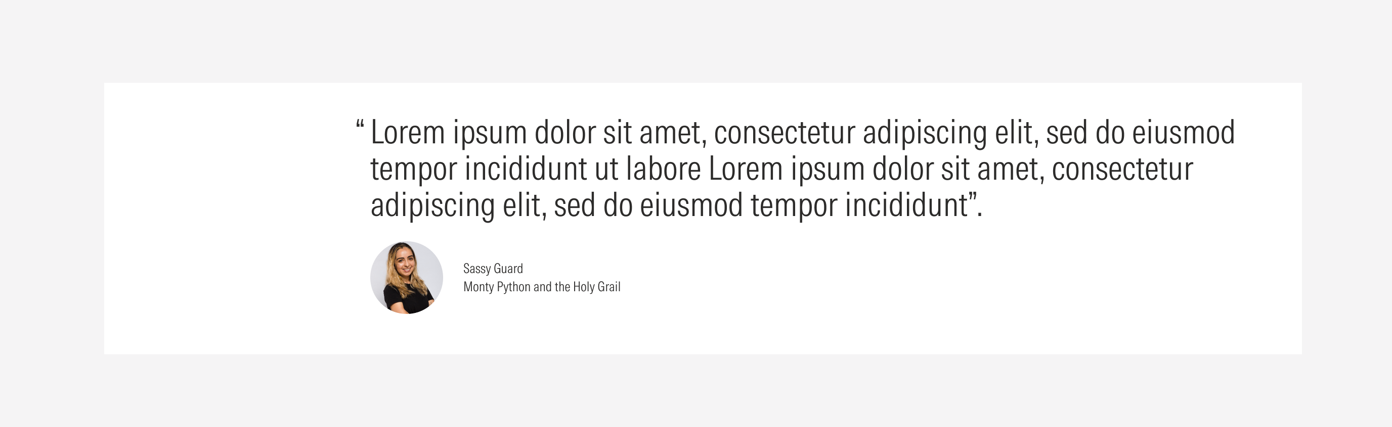 Author placement within the quote component