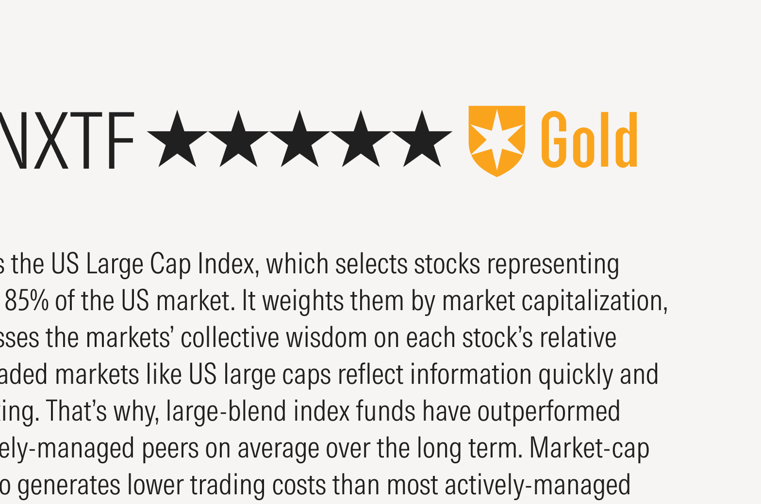 Medalist Rating in color shown inline with fund header.