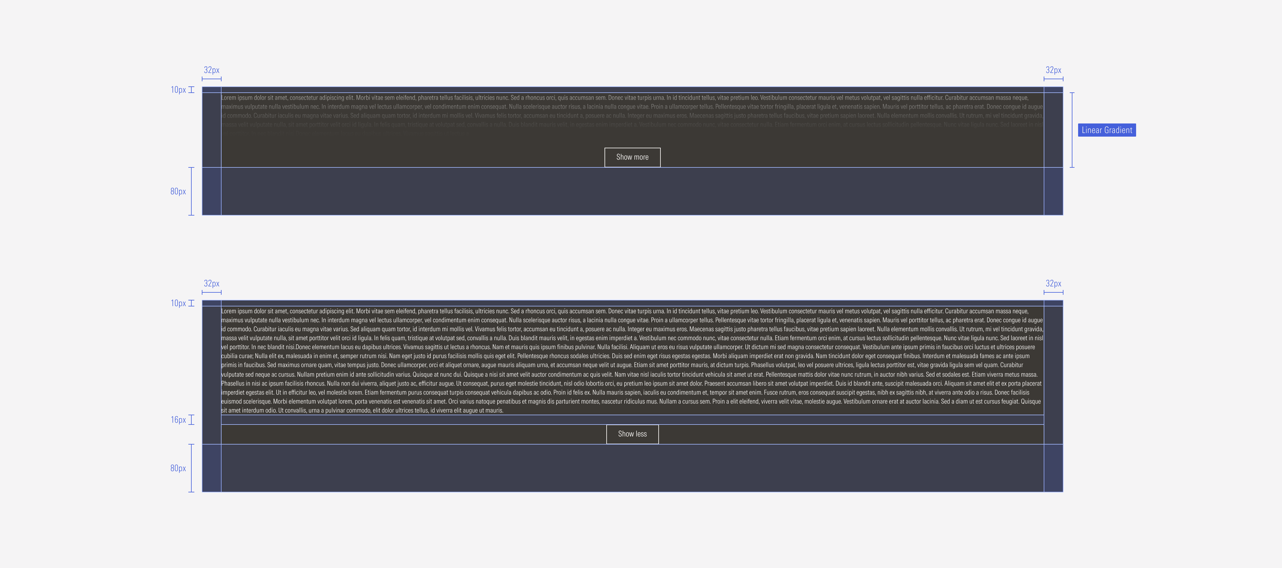 Spacings on the long disclosure for the XL breakpoint