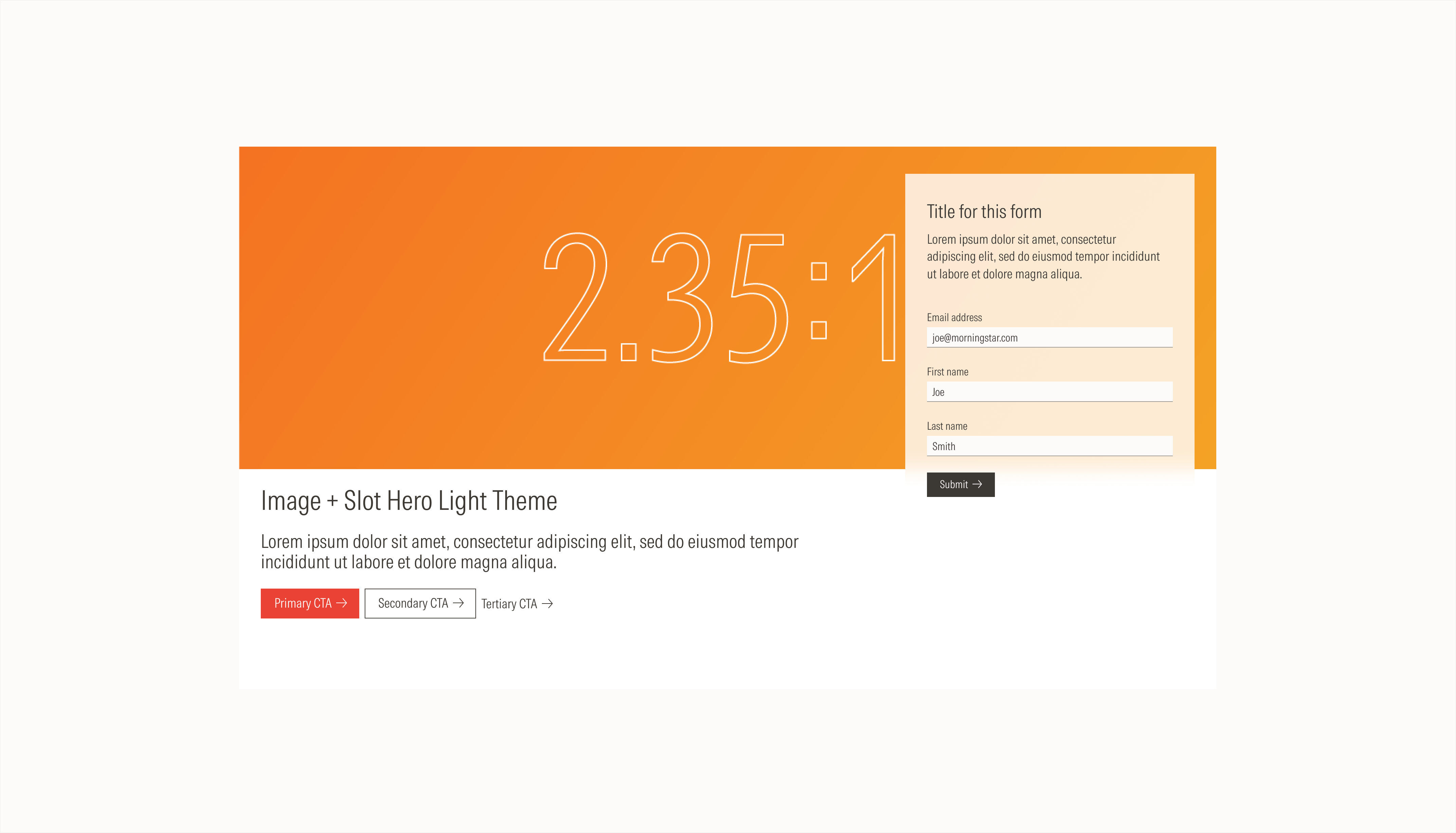 Image and Slot hero light theme