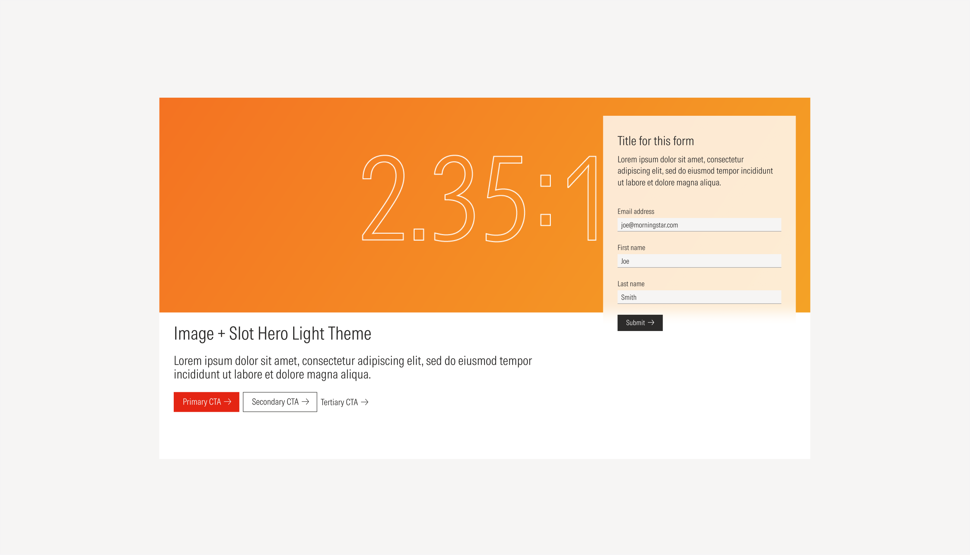 Image and Slot hero light theme