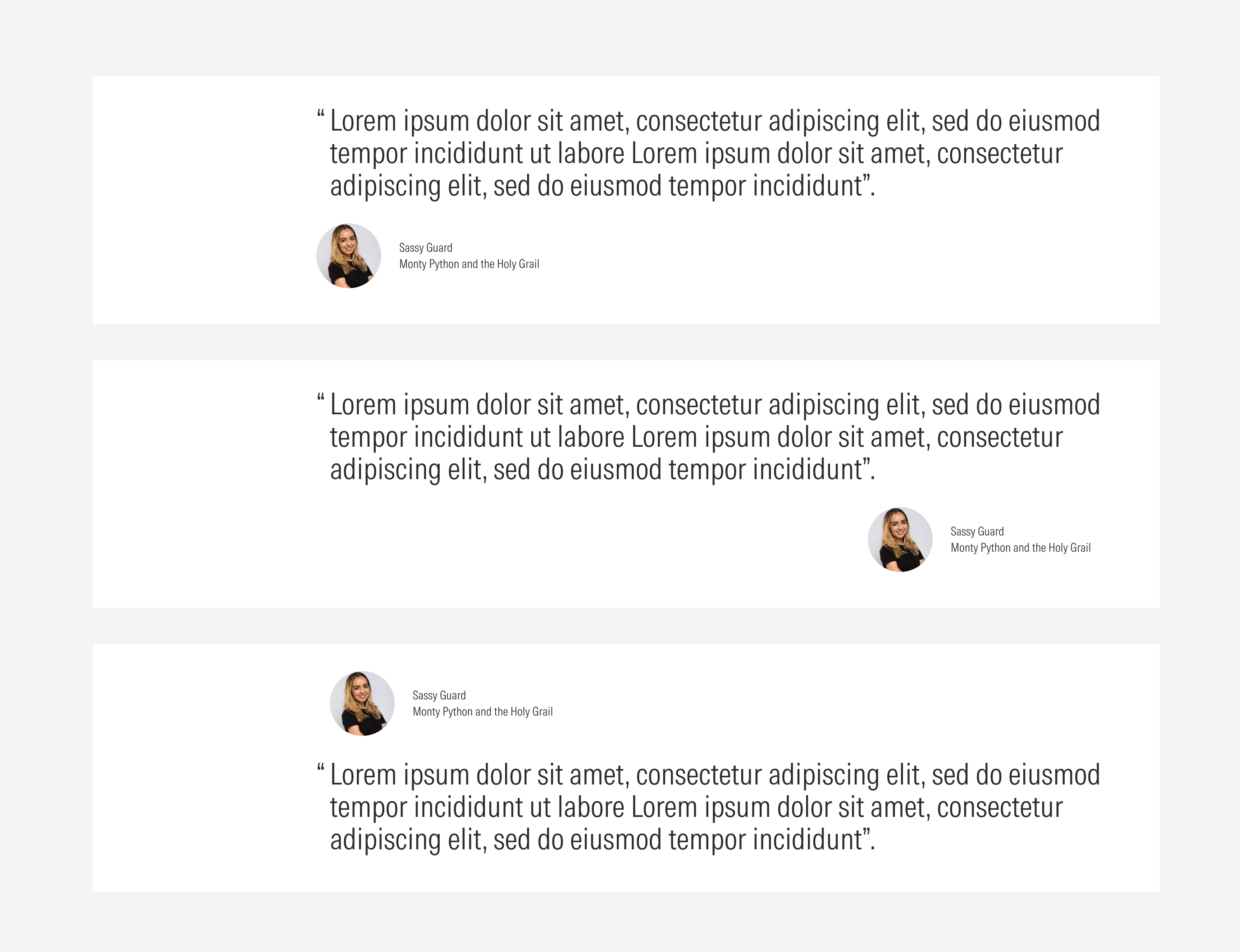 Incorrect author placement within the quote component