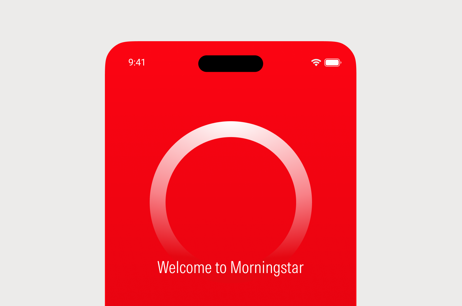 Logomark on background of mobile splash screen.