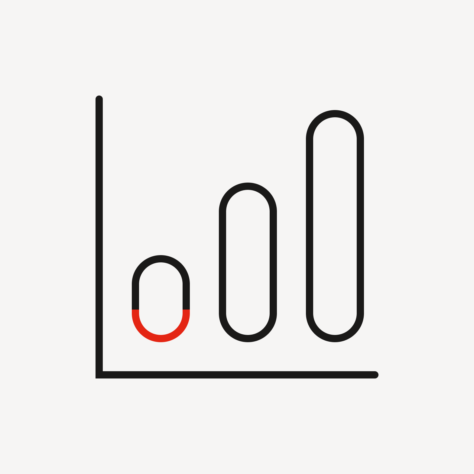 Bar chart with round corner.