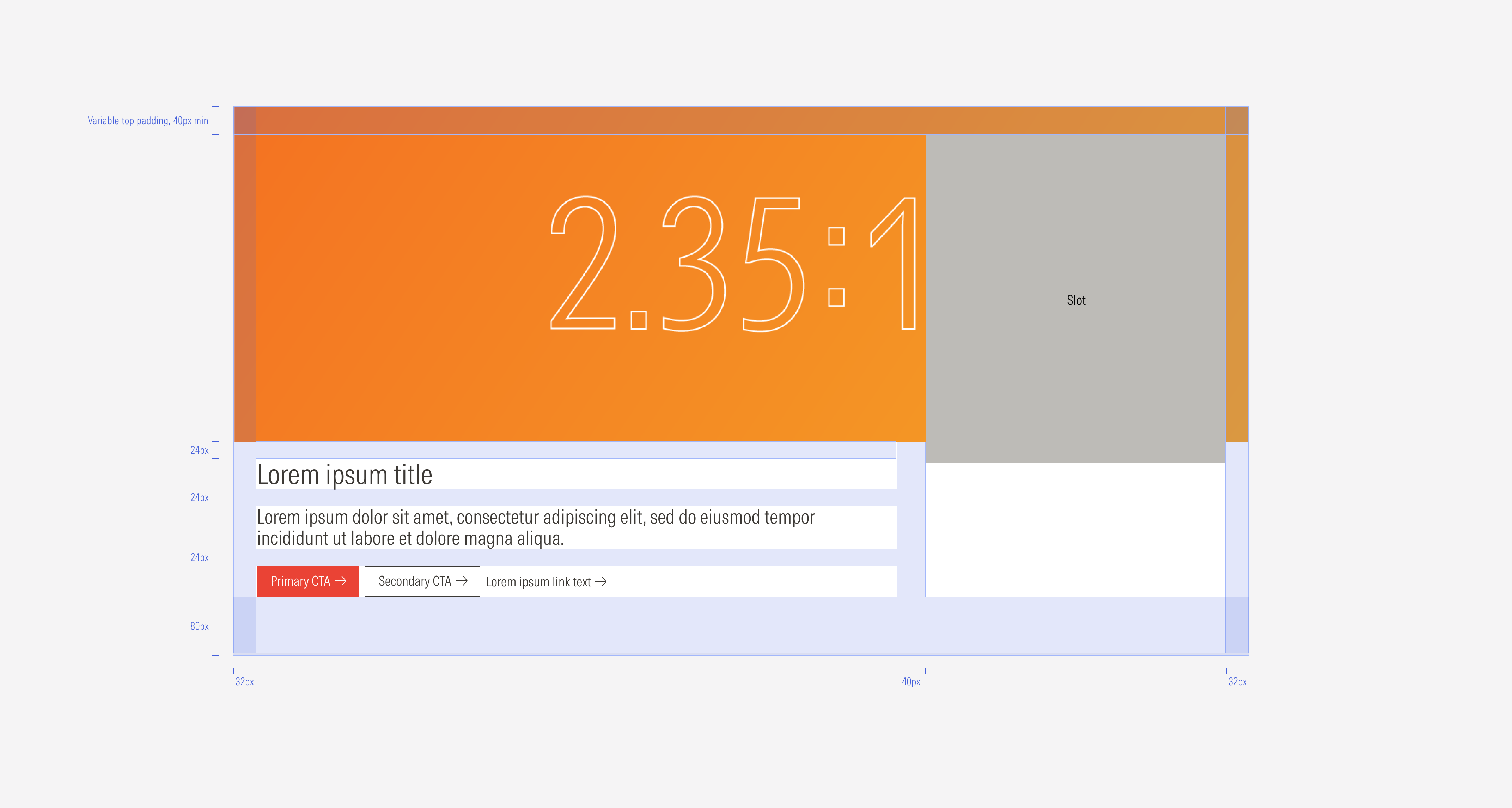 Spacing on Image and Slot Hero: XL