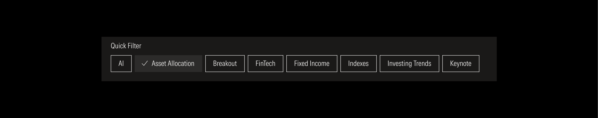 Quick filter on dark theme