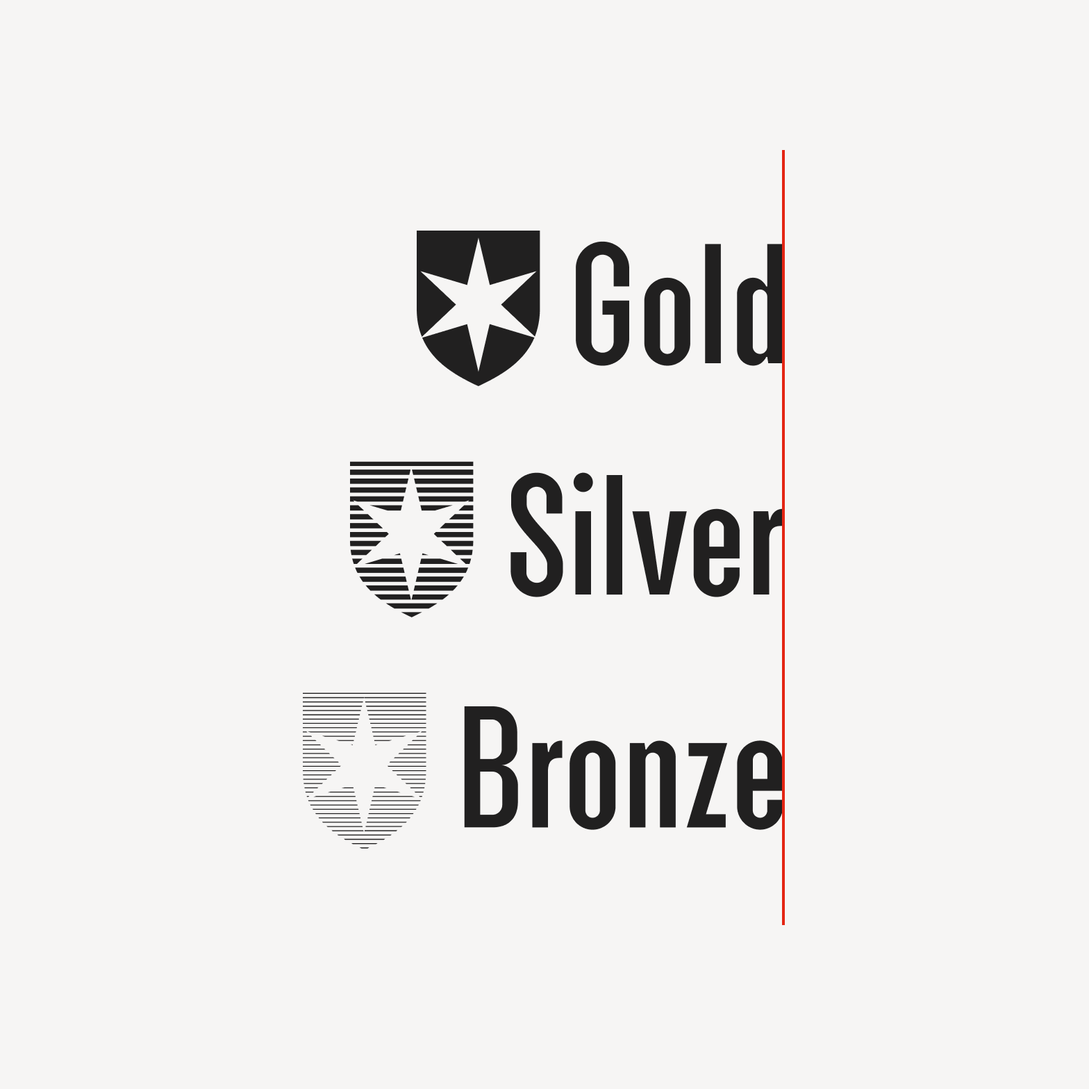 Right-aligned Medalist Ratings.