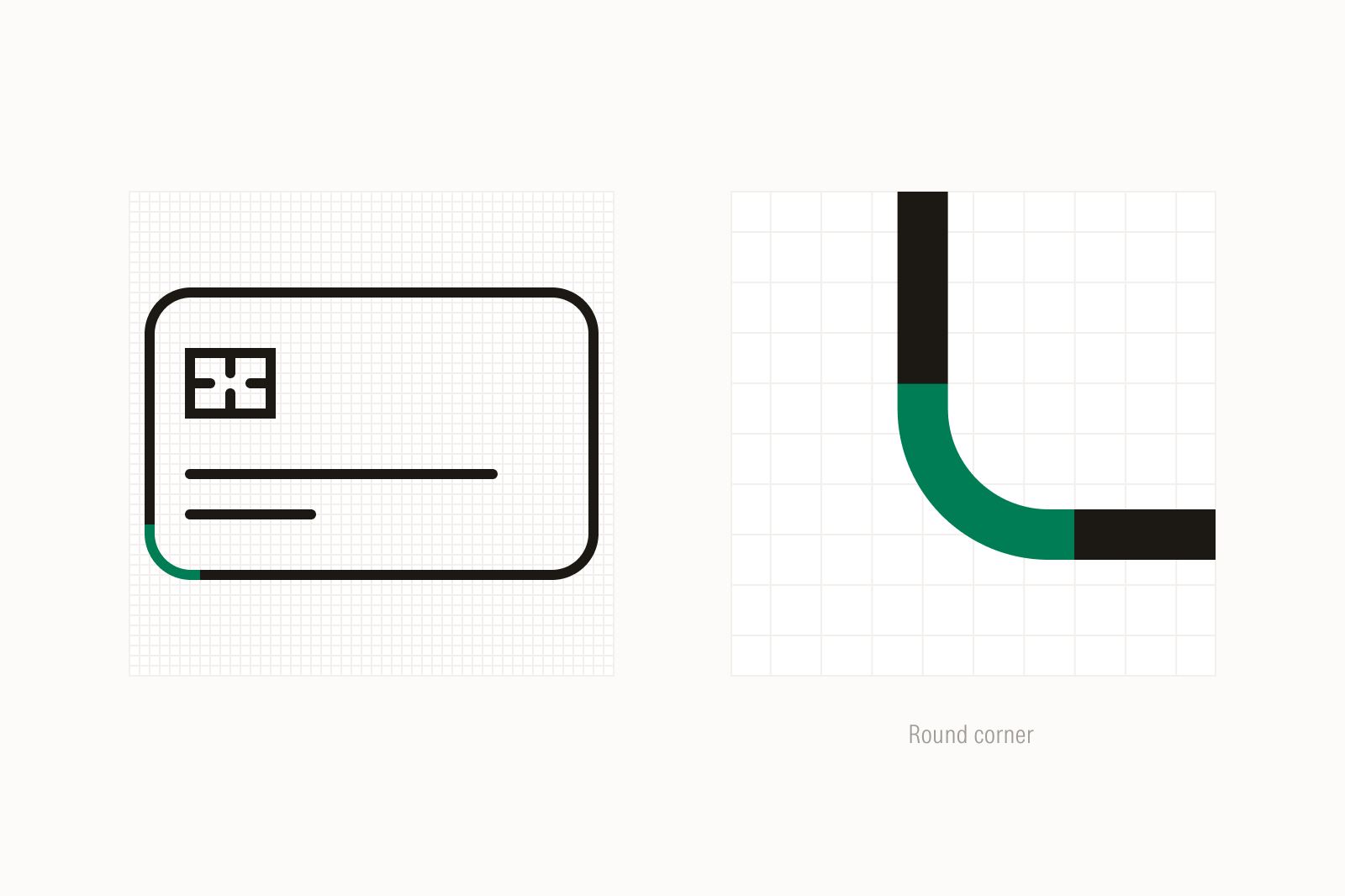 If an icon is depicting an object with round forms, then draw it with round corners.