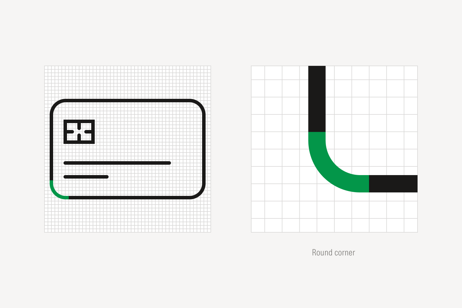 If an icon is depicting an object with round forms, then draw it with round corners.