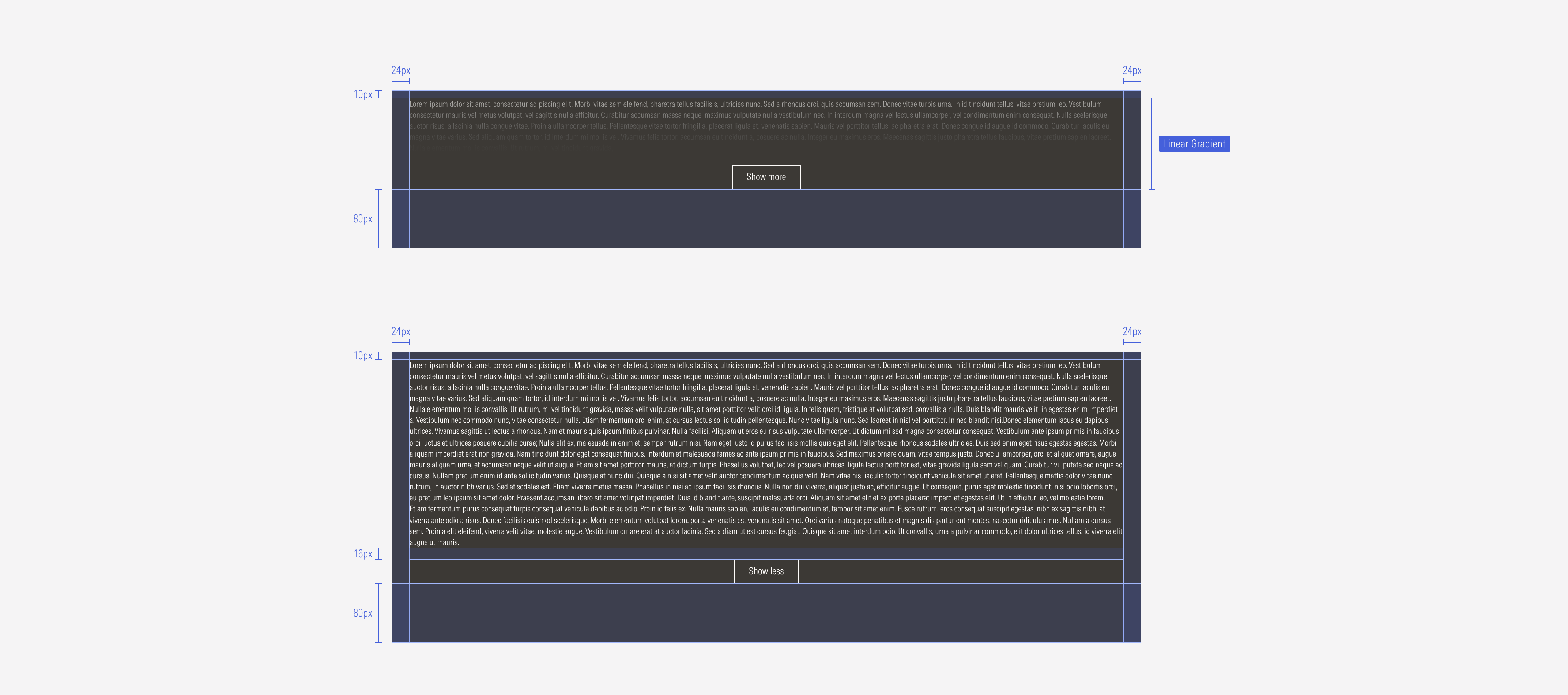 Spacings on the long disclosure for the LG and MD breakpoints