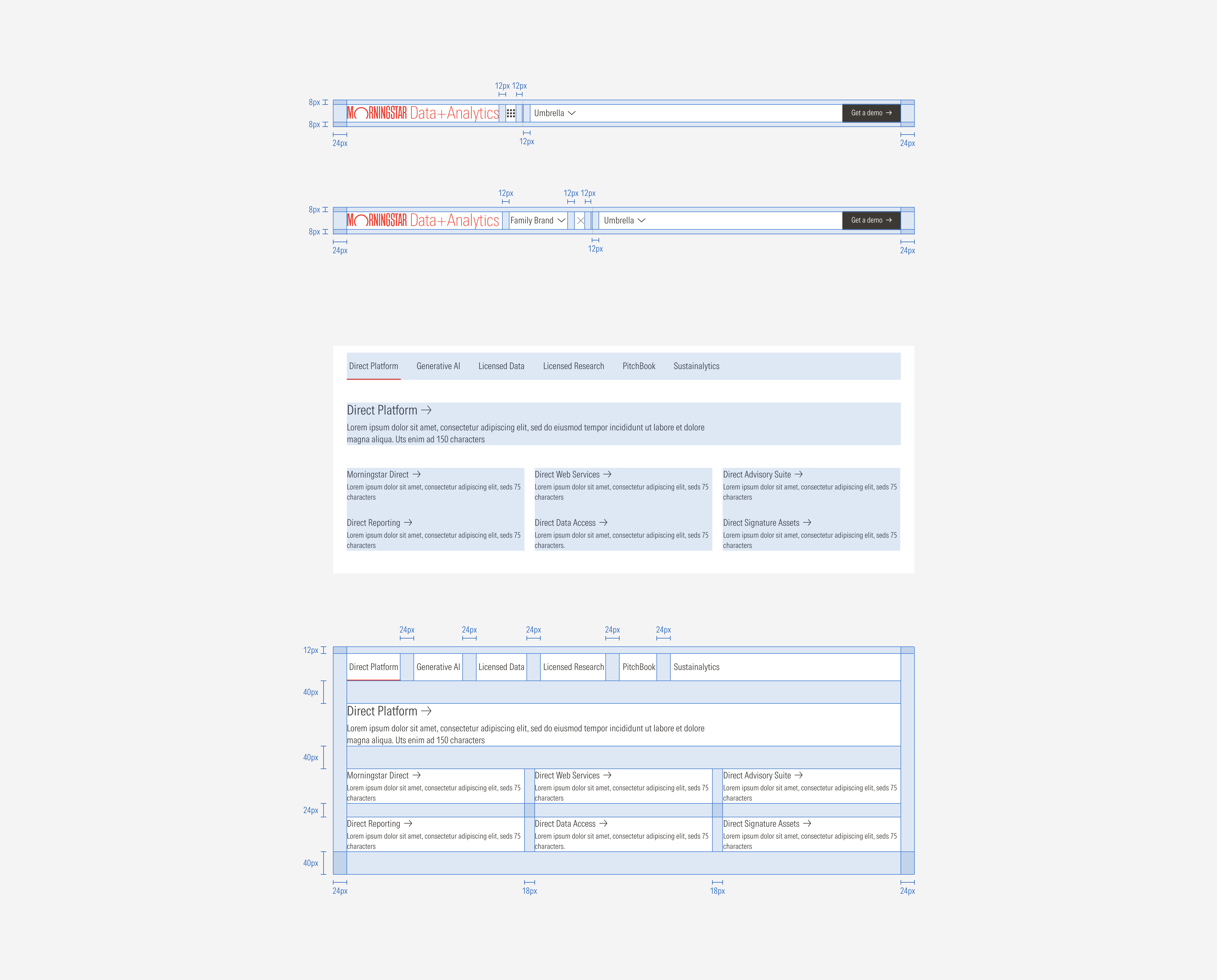 Spacings in the nested navigation for the MD breakpoint: Case 1