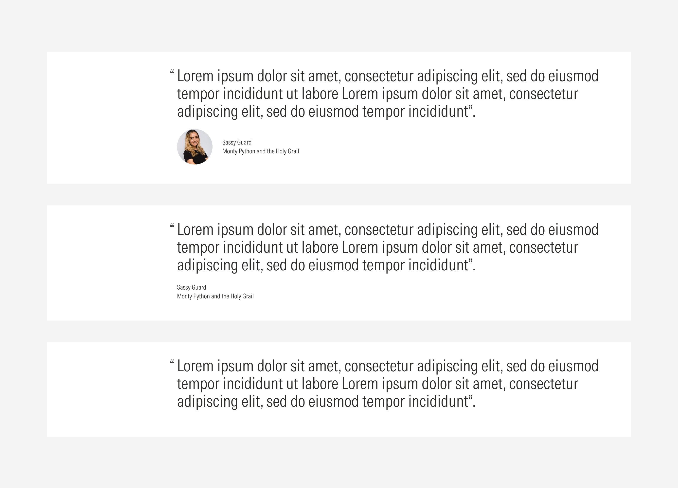 Three variants of the quotes.