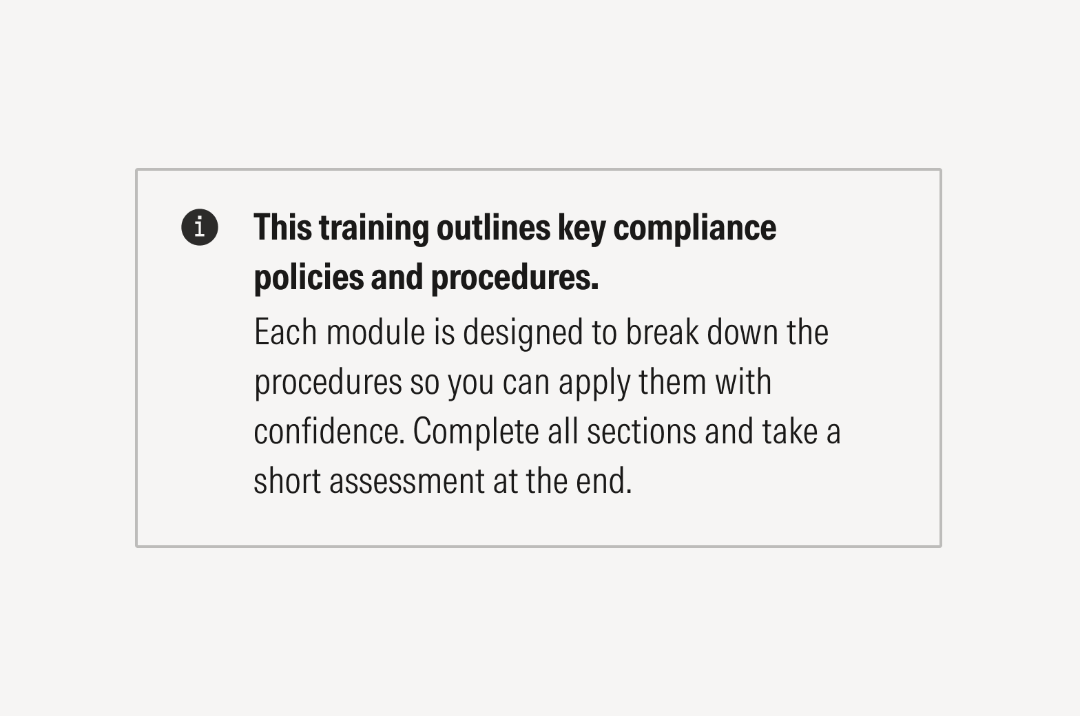 Training module introductory copy