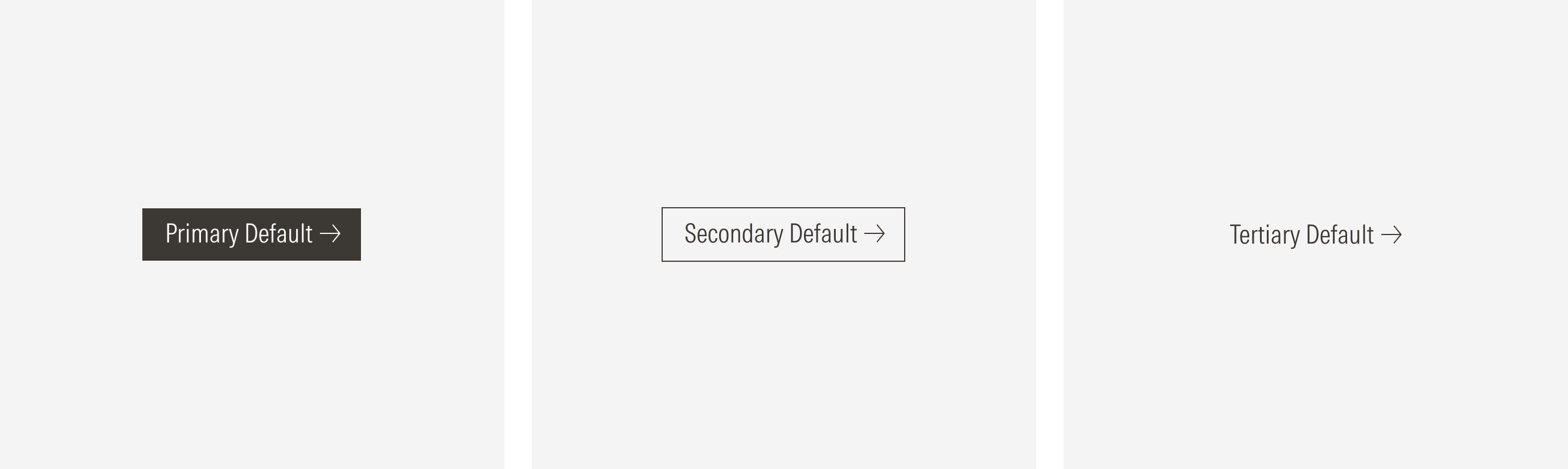 Main Buttons (Primary, Secondary, Tertiary) on their default stage