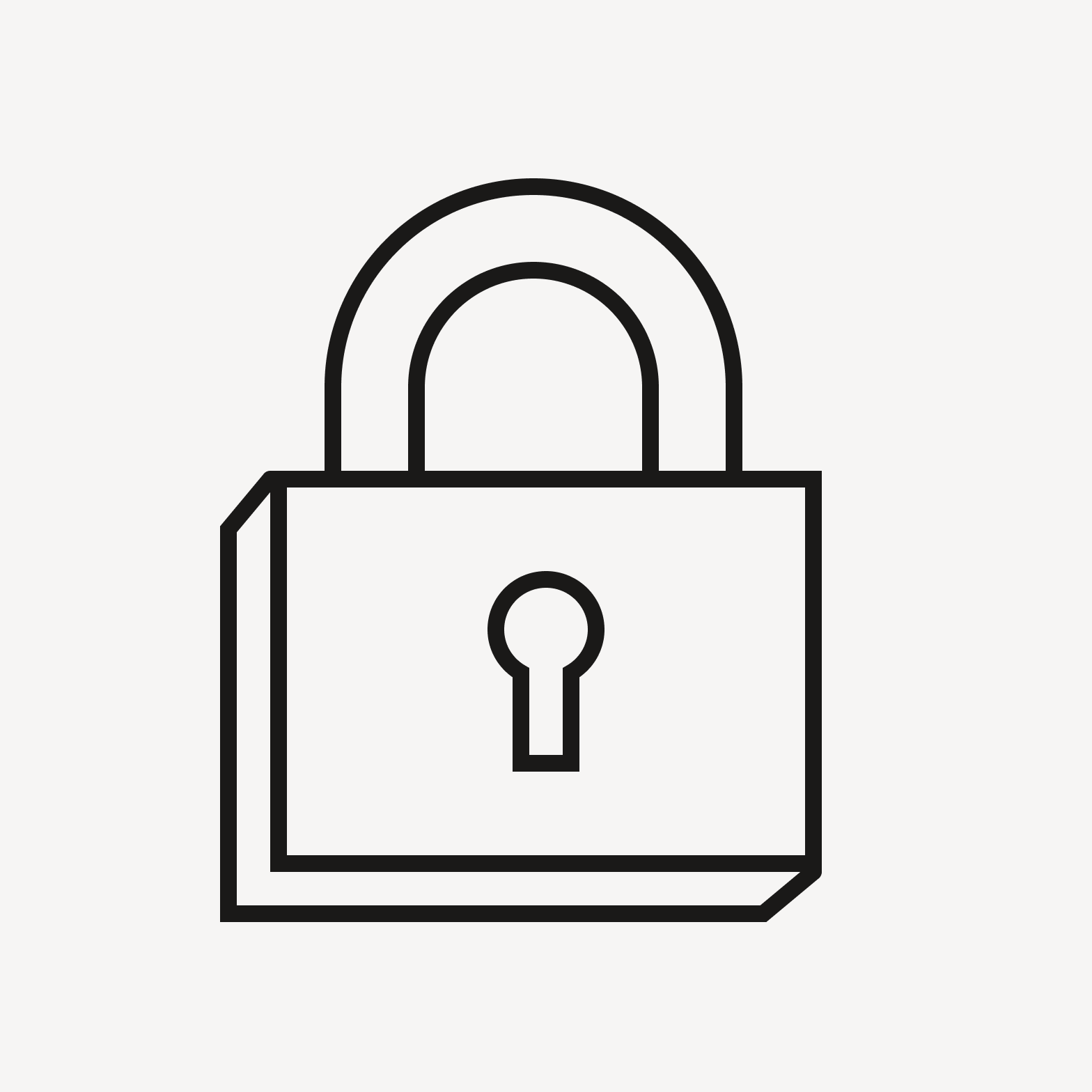 Icon in three dimensions.