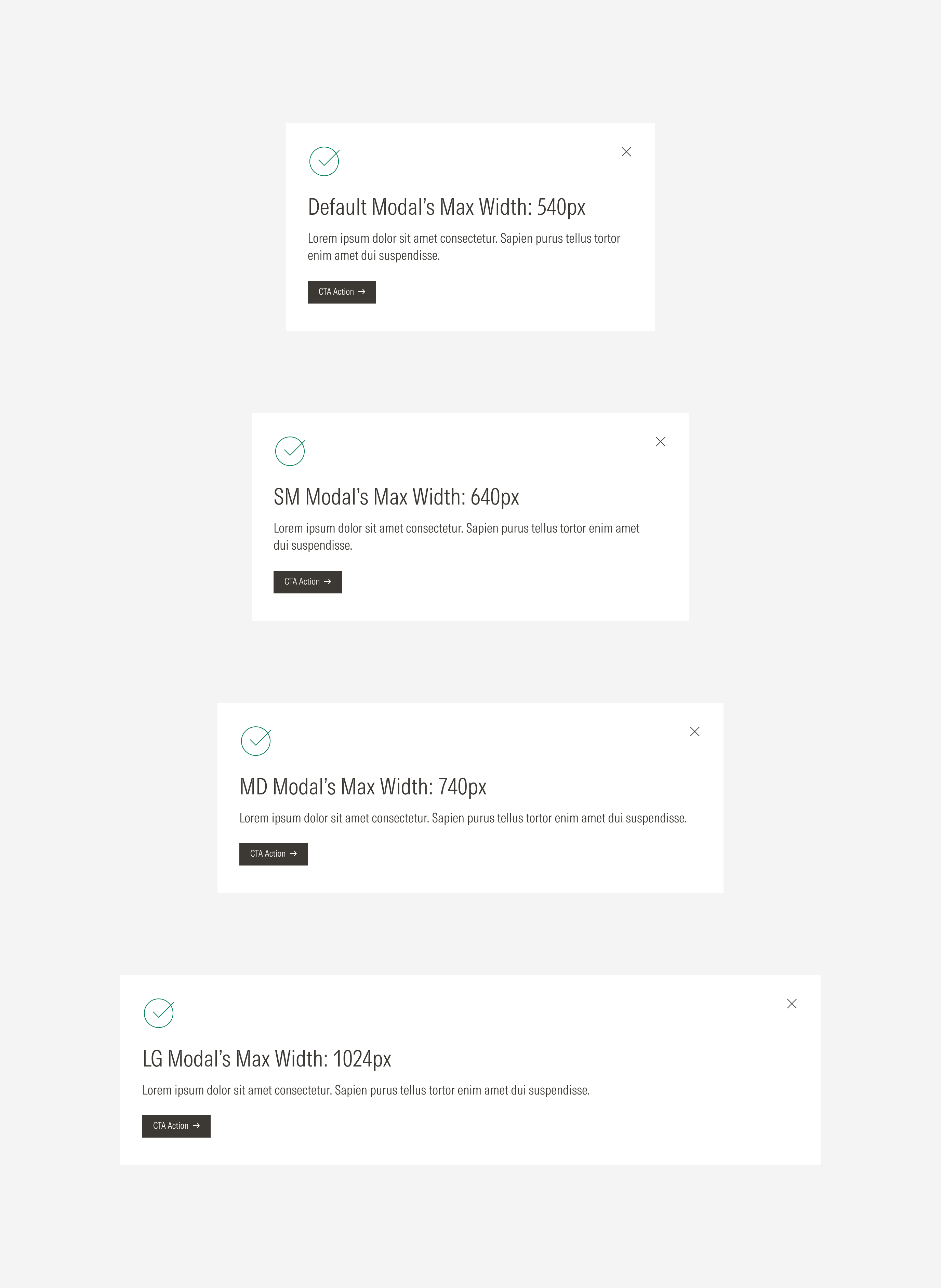 Maximum width for the modal on each breakpoint (XL, LG, MD, SM).