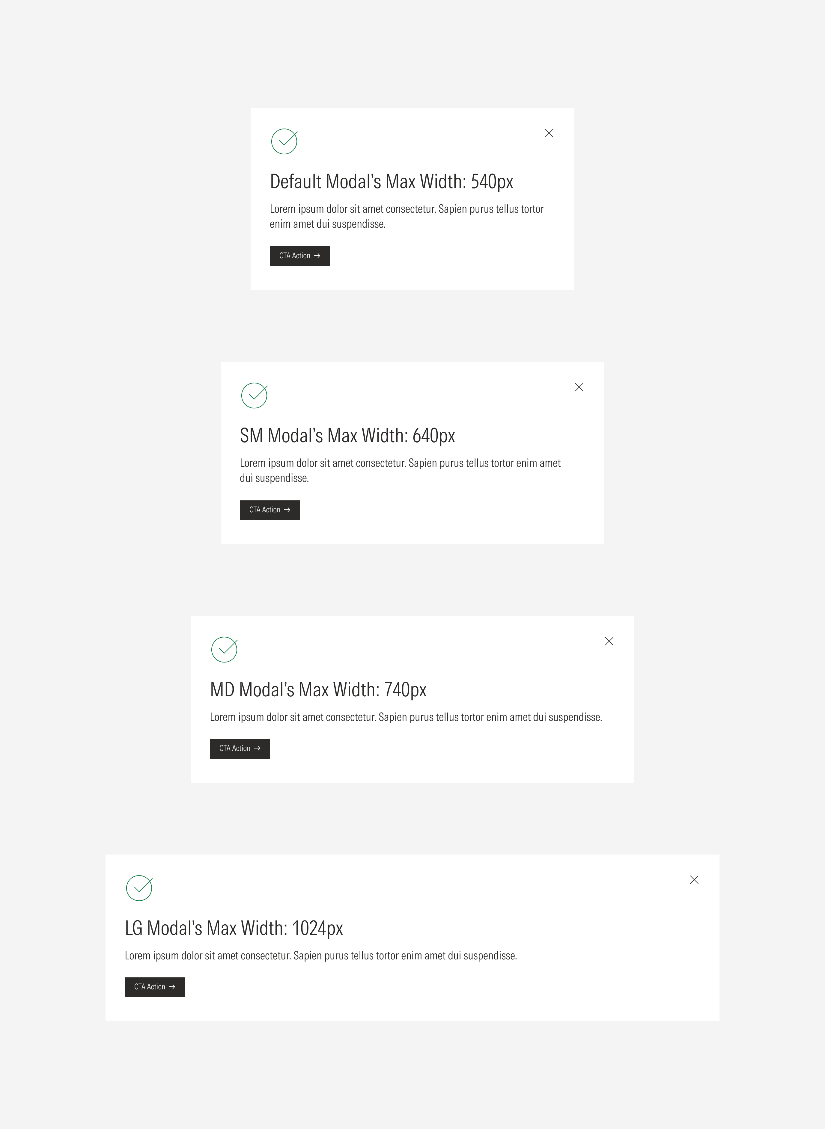 Maximum width for the modal on each breakpoint (XL, LG, MD, SM).