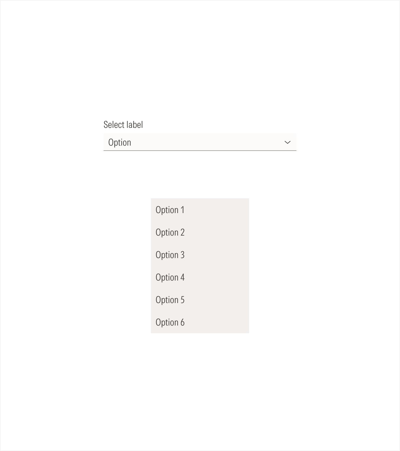 Select field and dropdown menu on light theme