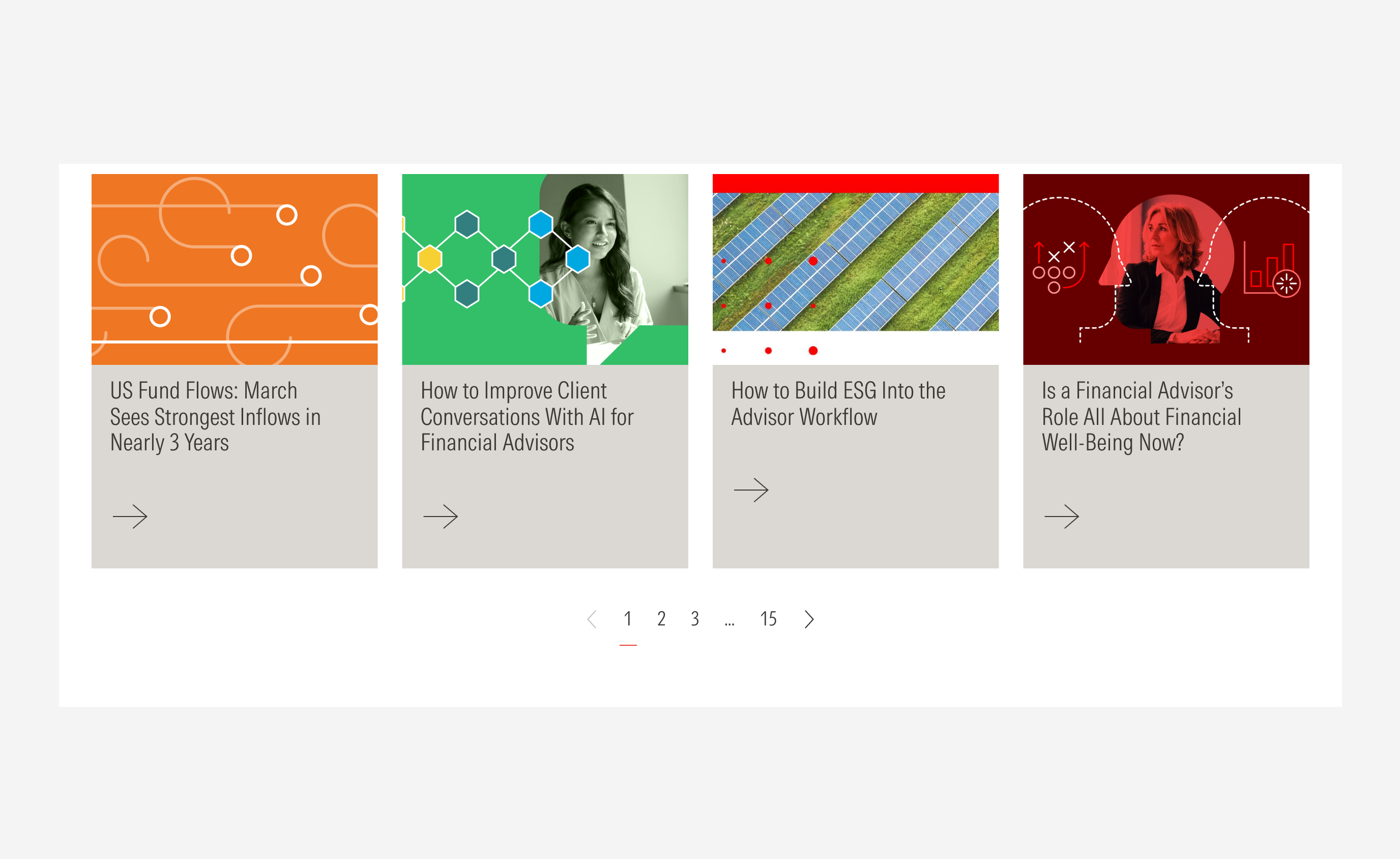 Shows the pagination compoentn centered from the group