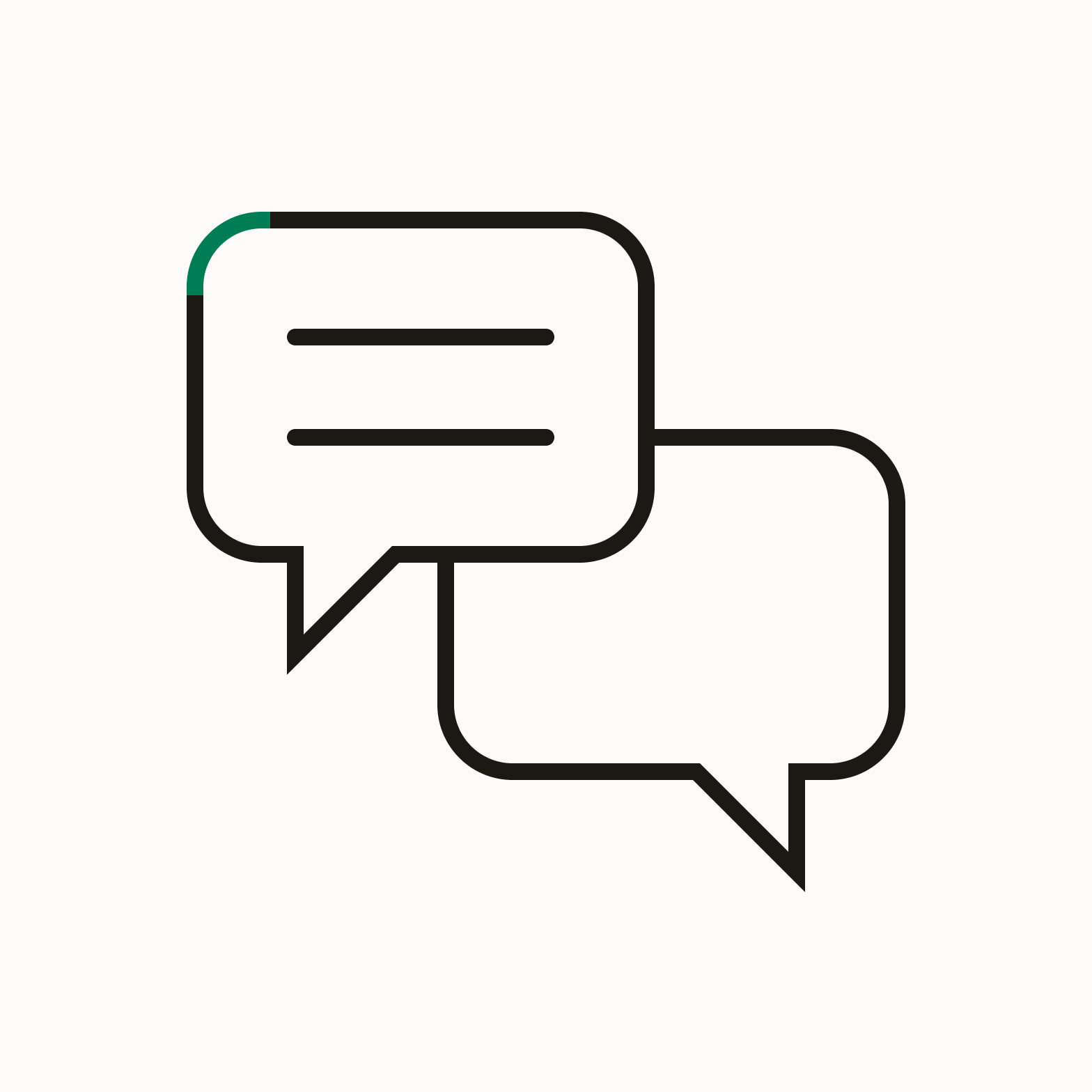 The paired speech bubble icon has a round corner radius of 4 px.