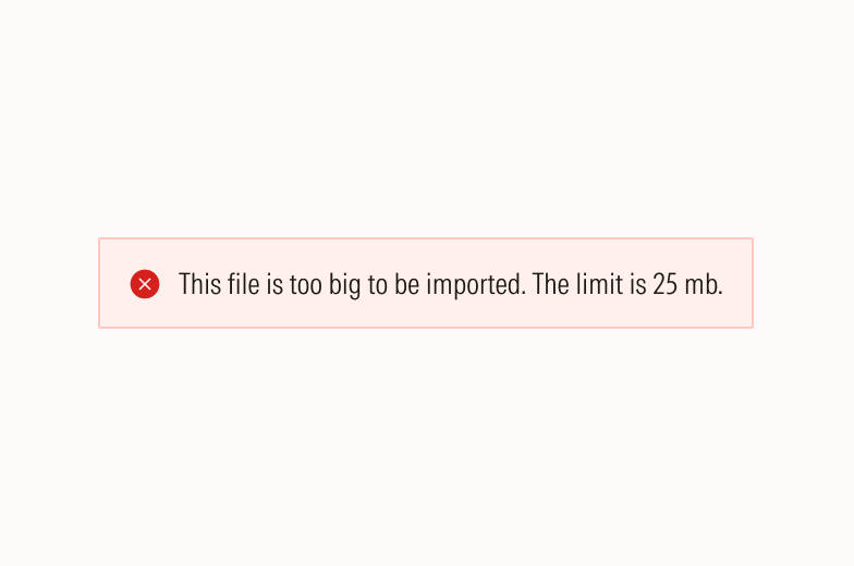 Sample error message