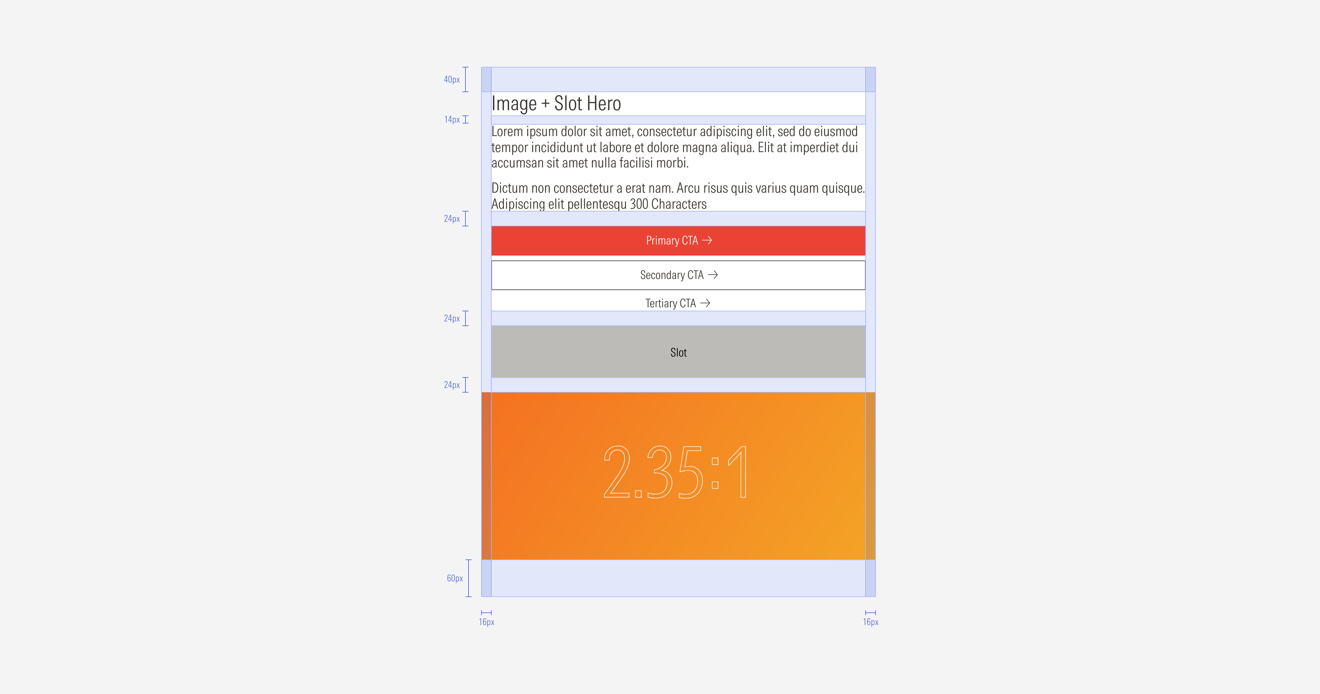 Spacing on Image and Slot Hero: SM
