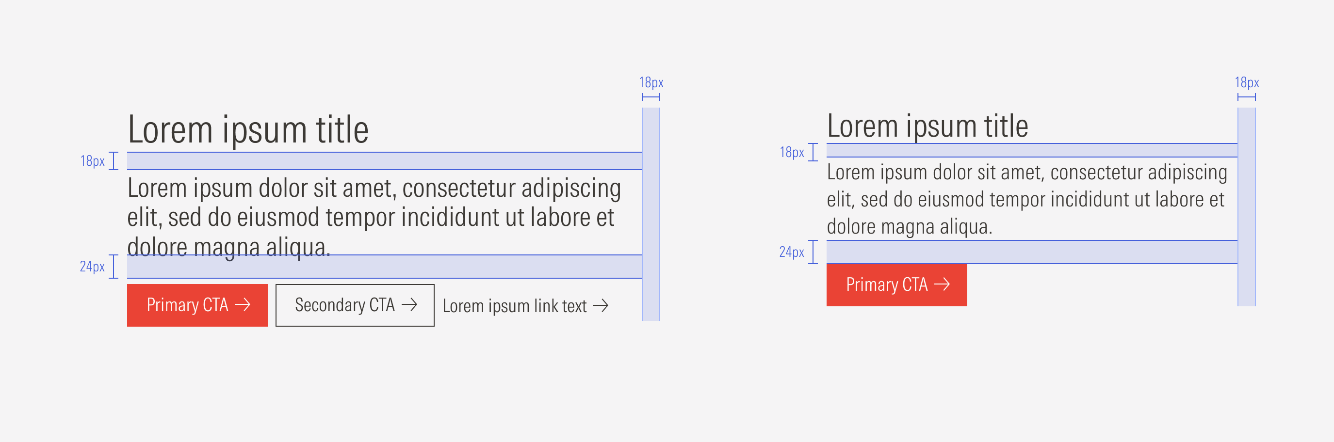 Spacing for the secondary Hero text block