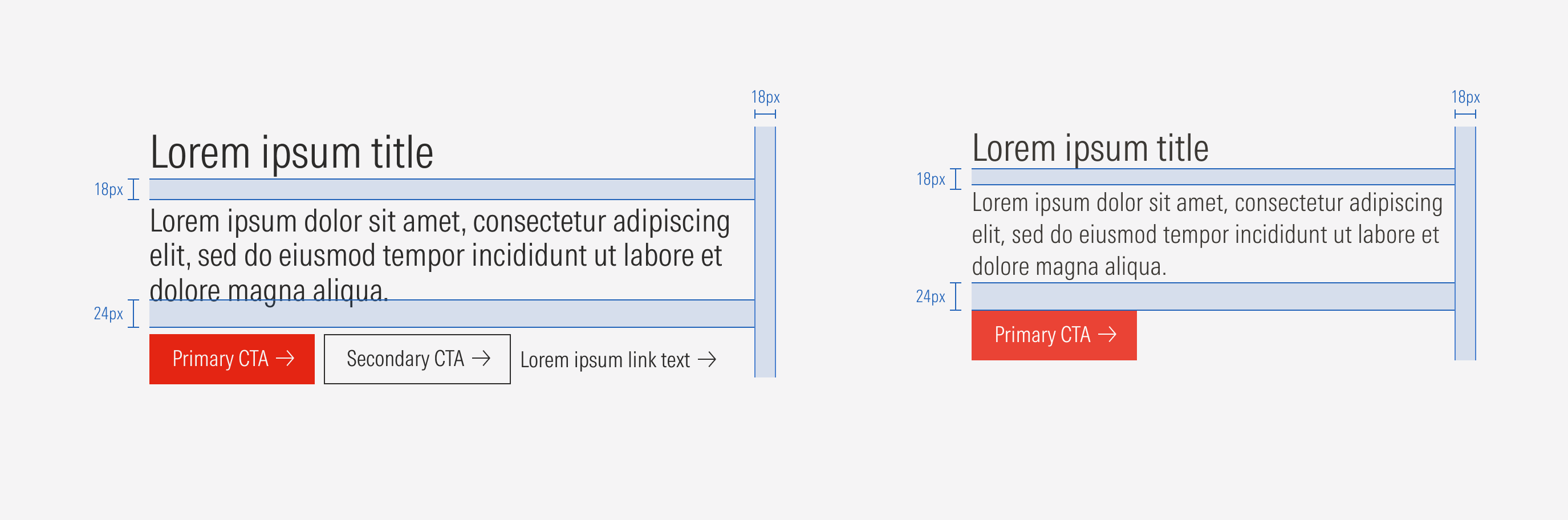 Spacing for the secondary Hero text block