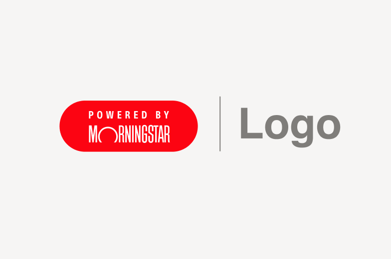 Image of powered by morningstar logo paired with an intermediary’s logo using vertical stroke between them