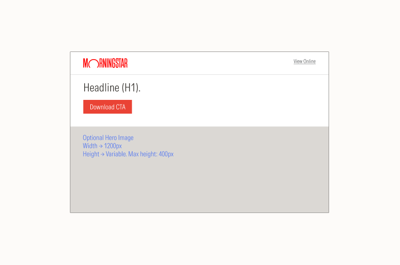 Example of a headline-first email hero