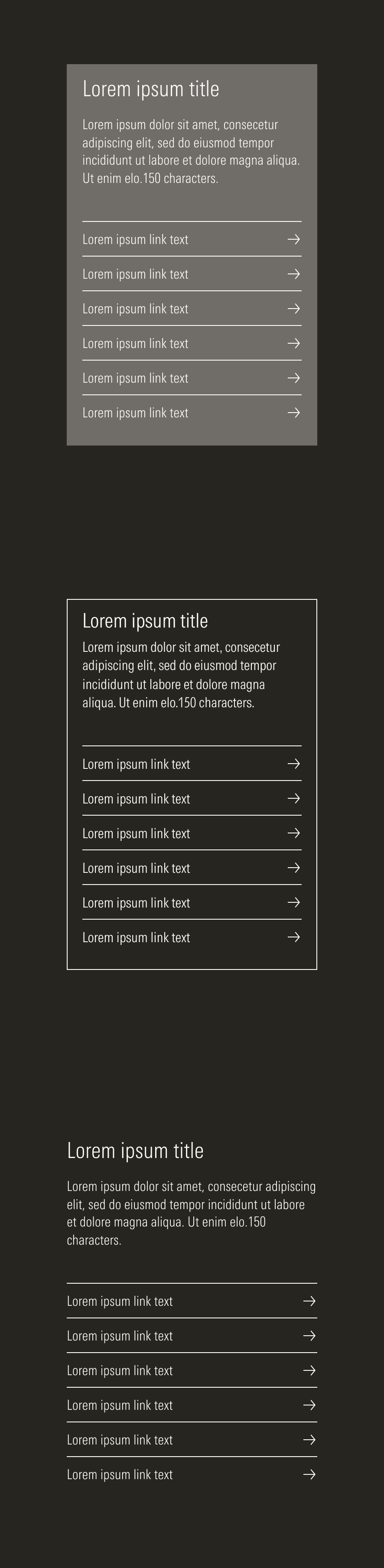 Capability cards on dark theme