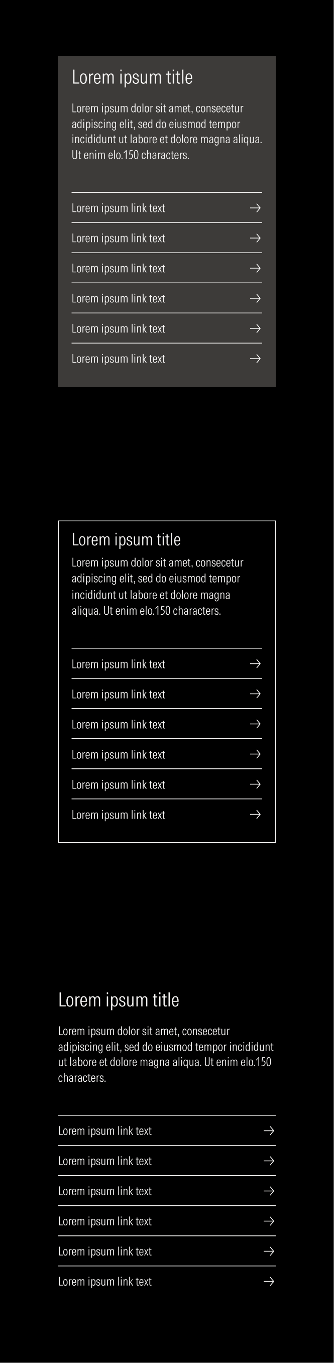 List card on dark theme
