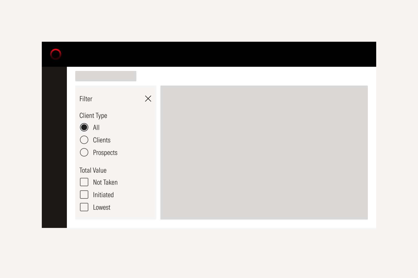 Product diagram of the left panel.