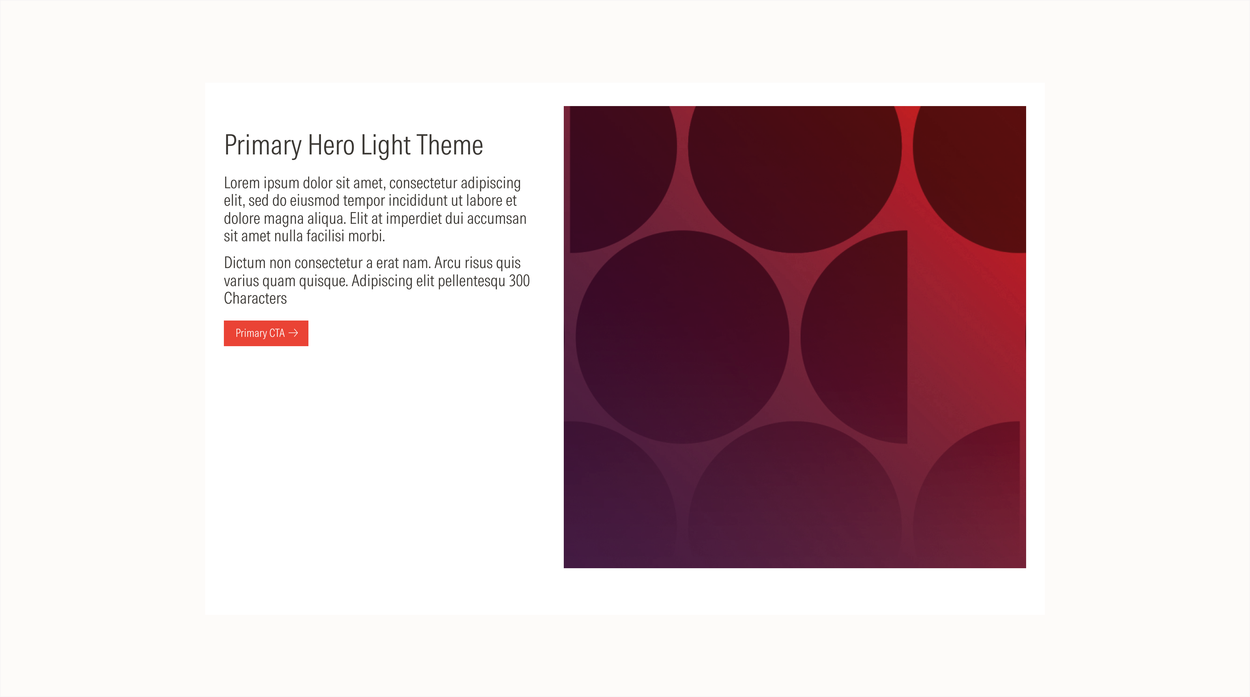 Primary Hero on the light theme