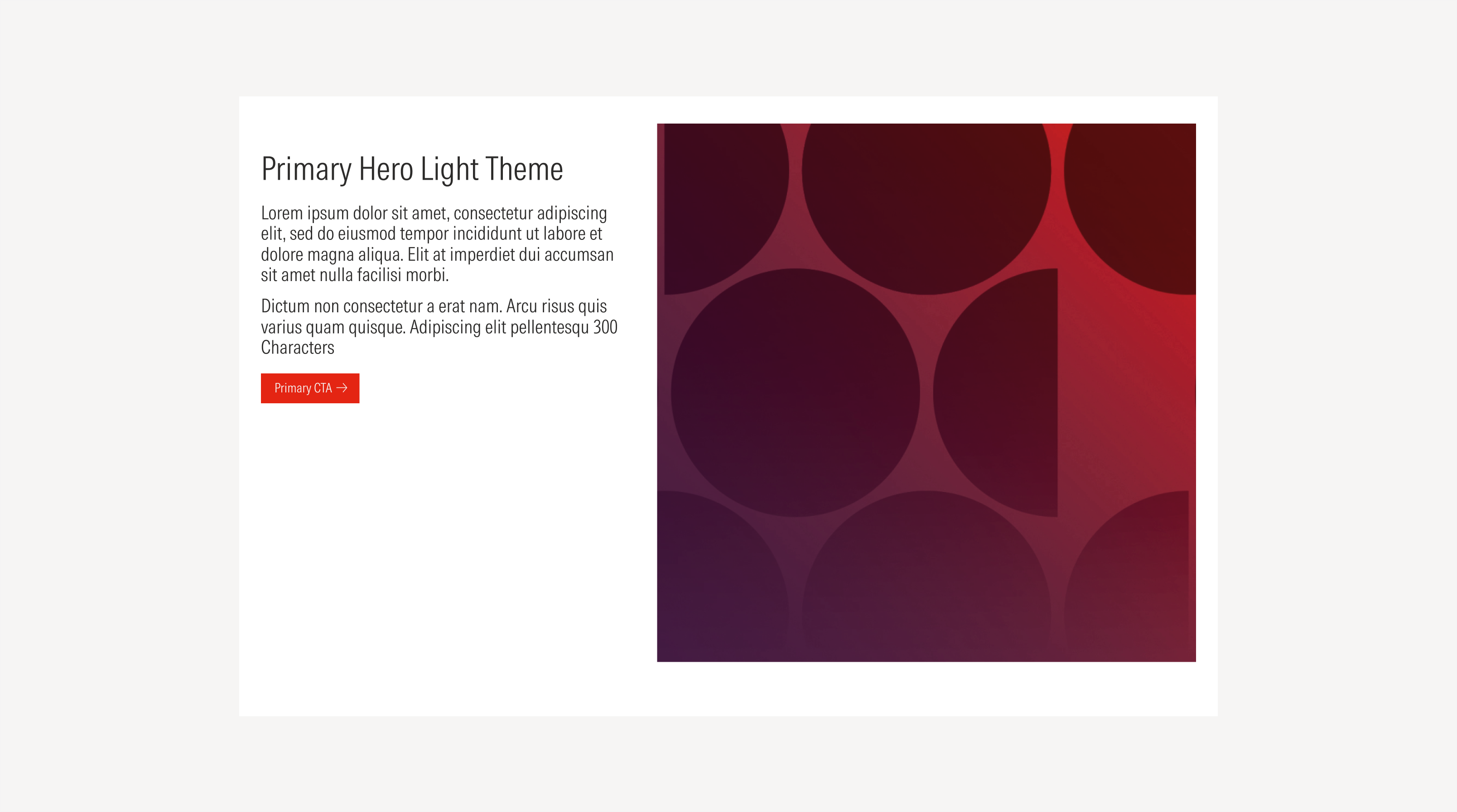 Primary Hero on the light theme