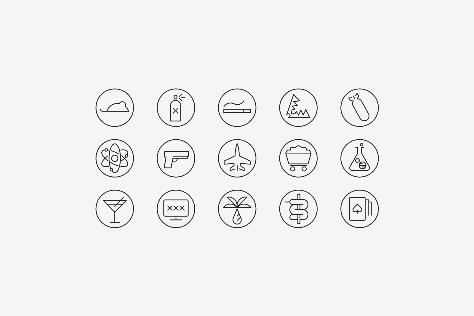 Range of all Product Involvement icons.