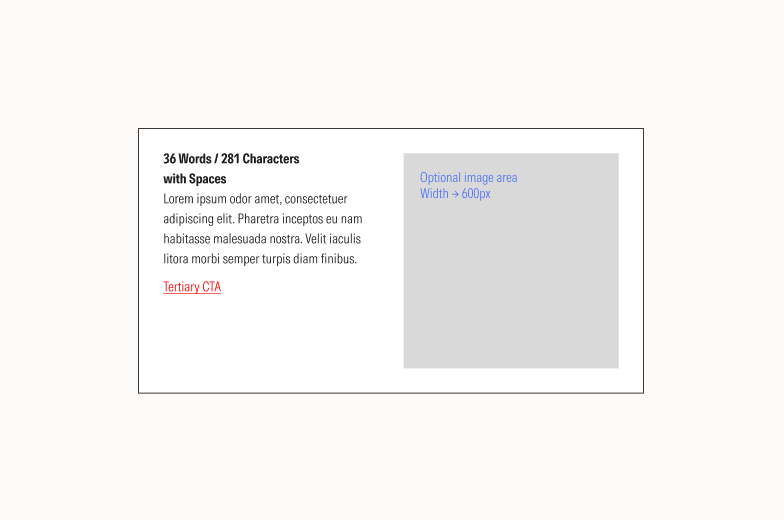 Example of a content promotions - text left block