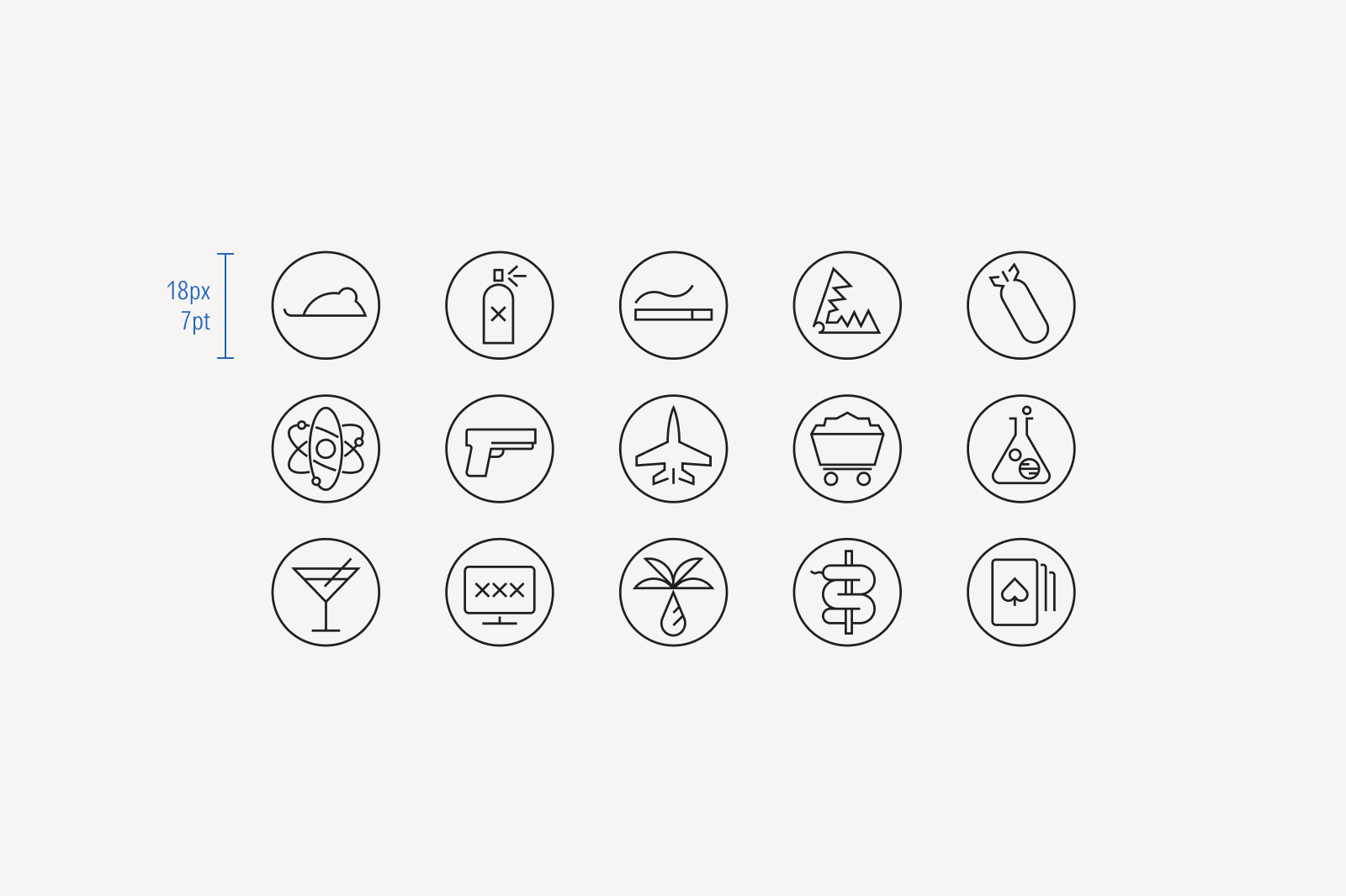 Product Involvement icons with minimum recommended size.