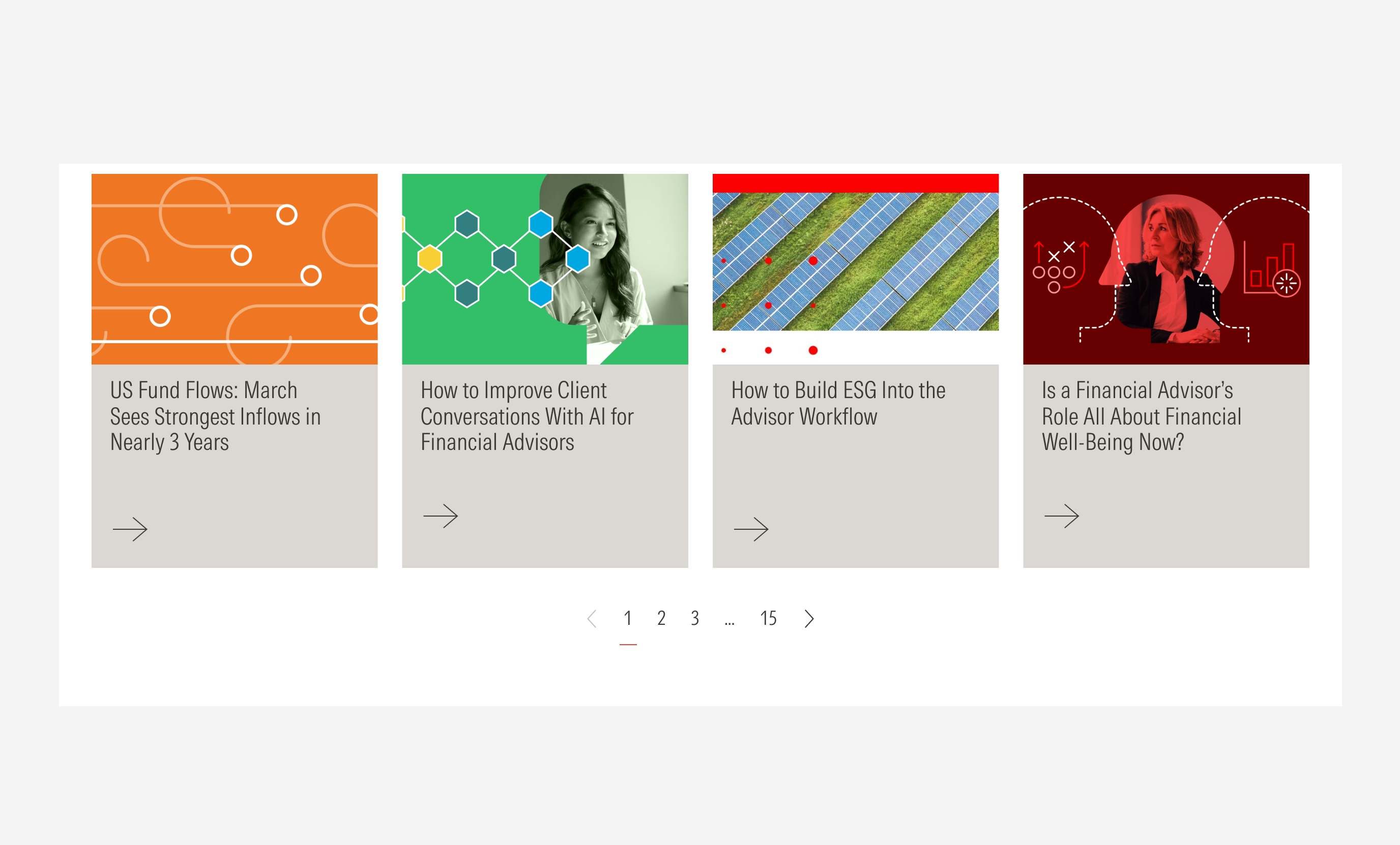 Placement of pagination component