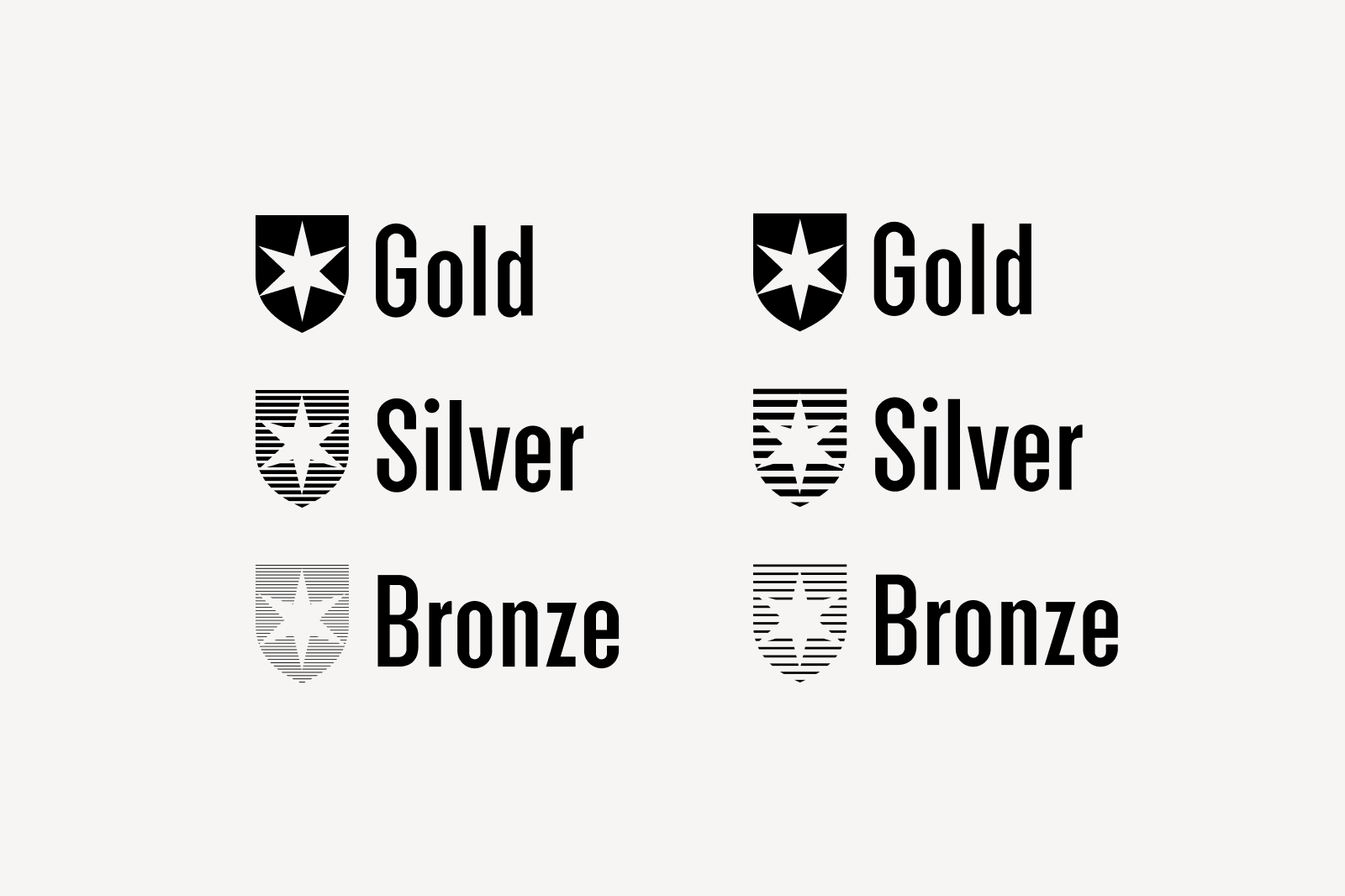 Medalist Rating shown in two size variants.